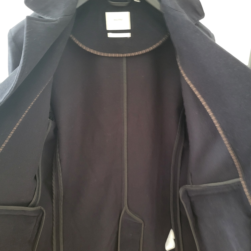 Billy Reid Velvet Men's Navy Night Blue Pea Coat. Perfect For The Holidays - Picture 8 of 10